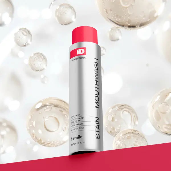 ✨Hismile iD Stain Whitening Mouthwash for White Teeth, Freshens Breath with Essential Oils 237ml