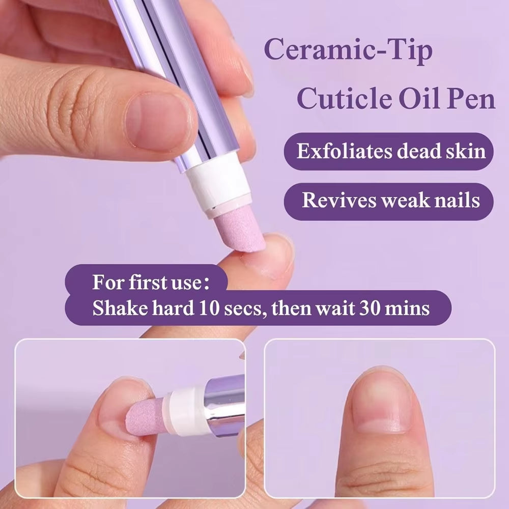 💅✨ 3-in-1 Cuticle Oil Pen – Repair, Push & Remove, Instantly Fix Dry Cracked Cuticles with Nourishing Oil & Precision Ceramic Tip for Salon-Quality Nails at Home Anytime