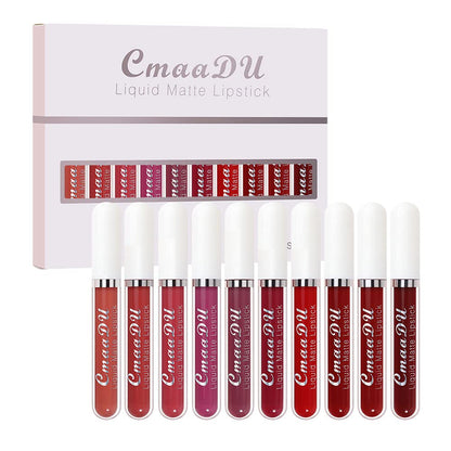 🔥Final Day Sale！🎈 10Pcs Matte Waterproof Long Lasting Lip Gloss ✨
