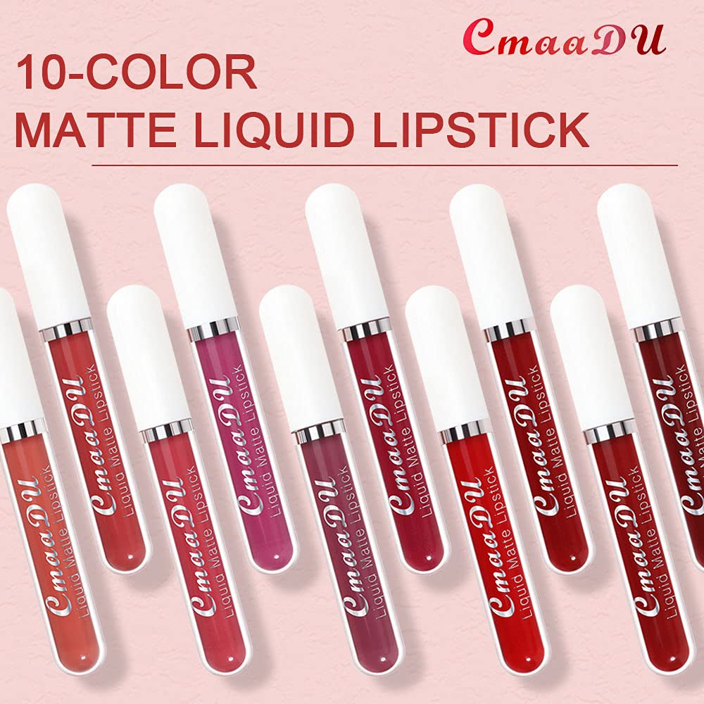 🔥Final Day Sale！🎈 10Pcs Matte Waterproof Long Lasting Lip Gloss ✨