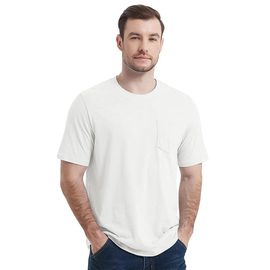 Men's Short Sleeve Pocket T-Shirts Cotton Crew neck Tee