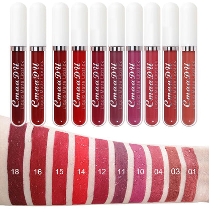 🔥Final Day Sale！🎈 10Pcs Matte Waterproof Long Lasting Lip Gloss ✨