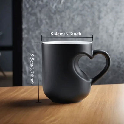 Perfect Gift for Her✨Heat Sensitive Color Changing Magic Mug-Heart Shaped Handle Ceramic Coffee Cup
